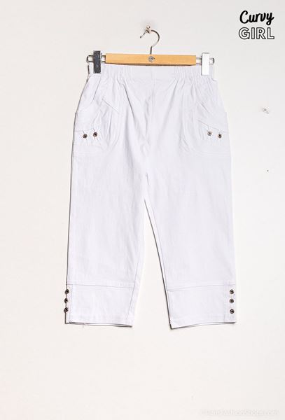 Picture of CURVY GIRL STRETCH THREE QUARTER CAPRI ELASTICATED WAIST